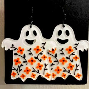 White floral ghost earrings